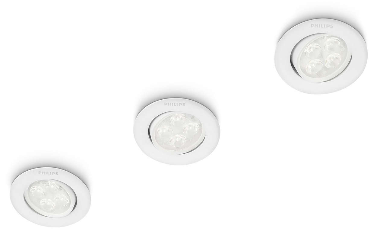 Philips Oprawa LED Albireo 4000K recessed white 3x4W 230V - 450913116