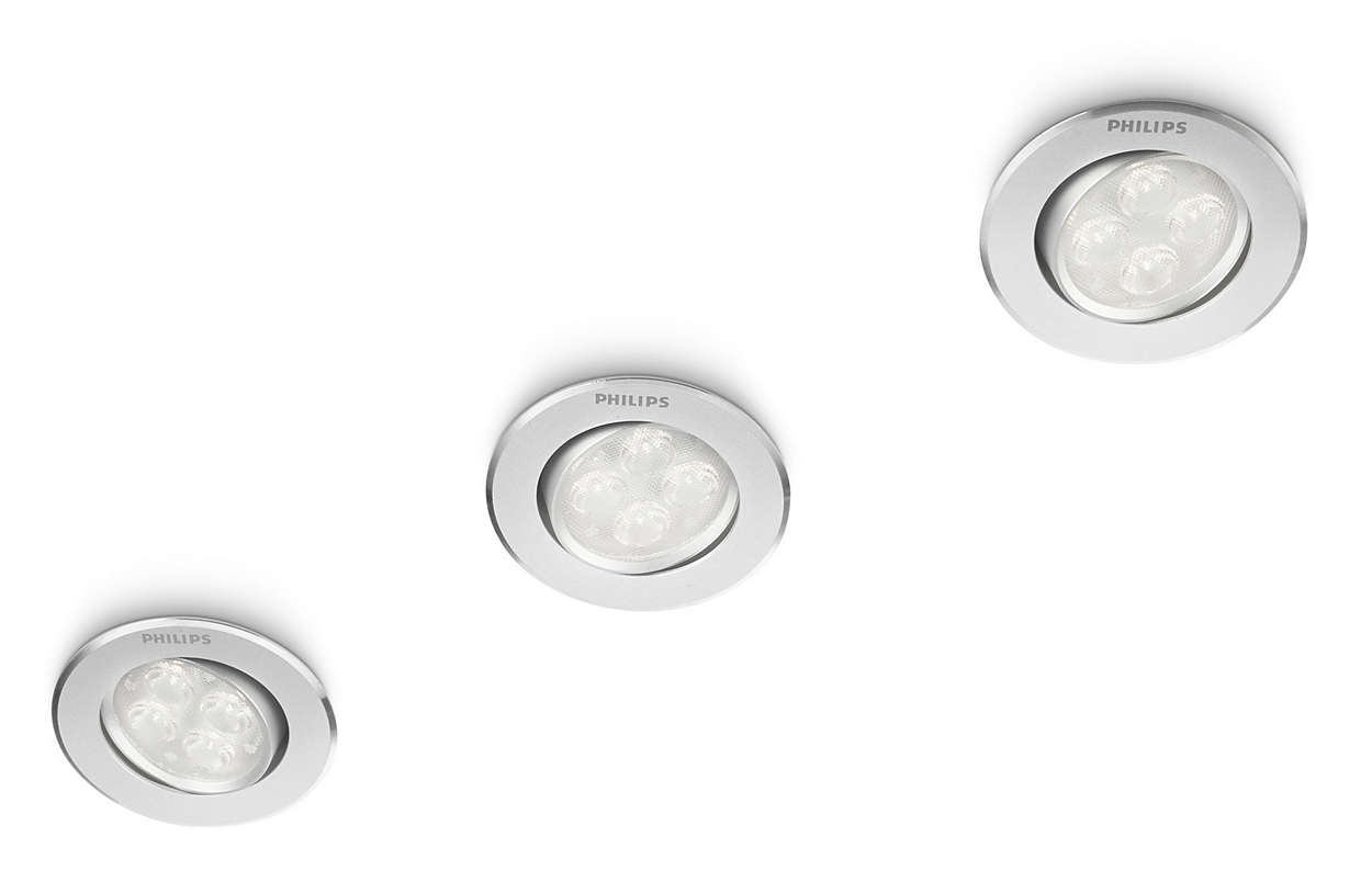 Philips Oprawa LED Albireo 4000K recessed aluminium 3x4W - 450914816