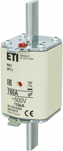 ETI - WKŁADKA TOPIKOWA NH - SZYBKA / KOMBI NH1/WT-1 GF 160A/500V - 004139119