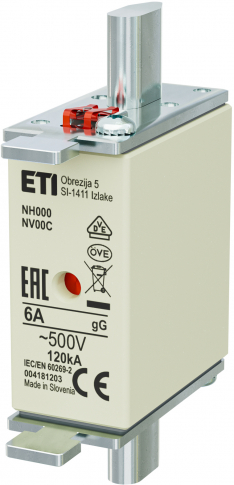 ETI - WKŁADKA TOPIKOWA NH - ZWŁOCZNA / KOMBI NH000 GG 6A/500V - 004181203