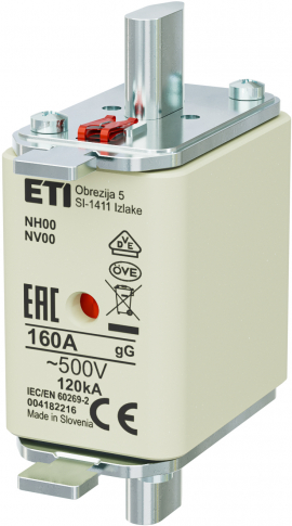 ETI - WKŁADKA TOPIKOWA NH - ZWŁOCZNA / KOMBI NH00 GG 160A/500V - 004182216