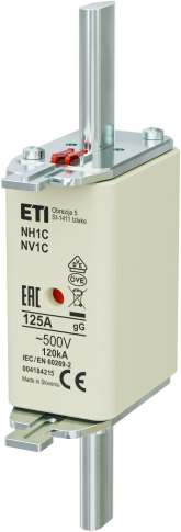 ETI - WKŁADKA TOPIKOWA NH - ZWŁOCZNA / KOMBI NH1C GG 125A/500V - 004184215