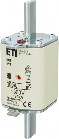 ETI - WKŁADKA TOPIKOWA NH - ZWŁOCZNA / KOMBI NH1 GG 100A/500V - 004184222