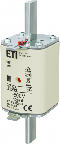 ETI - WKŁADKA TOPIKOWA NH - ZWŁOCZNA / KOMBI NH1 GG 160A/500V - 004184224