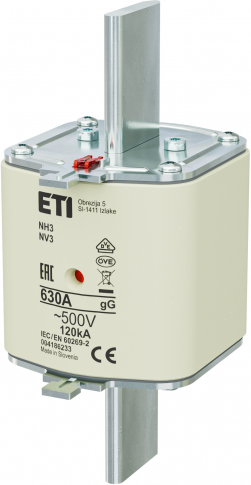 ETI - WKŁADKA TOPIKOWA NH - ZWŁOCZNA / KOMBI NH3 GG 630A/500V - 004186233