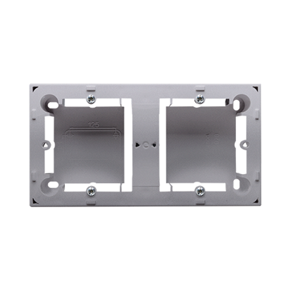 KONTAKT SIMON - Puszka natynkowa płytka (31mm) podwójna; stal inox - MPN2/21