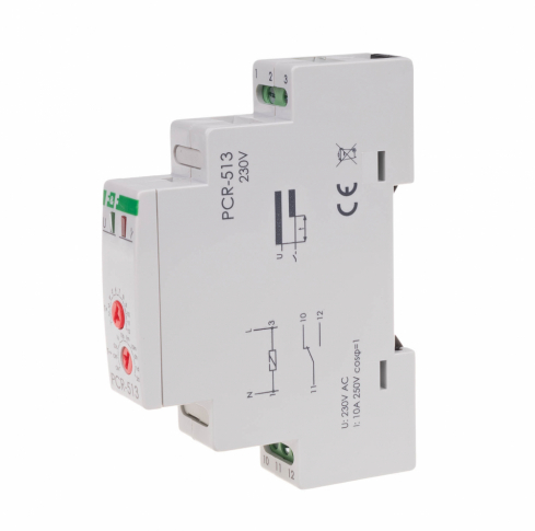 F&F - Przekaźnik czasowy rewersyjny, styki: 1NO/NC, 230V - PCR-513