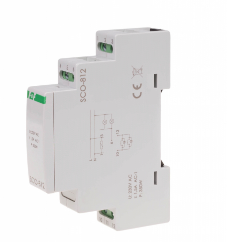 F&F - Ściemniacz oświetlenia SCO-812 montaż na szynie DIN zasilanie 230V AC 350W - SCO-812