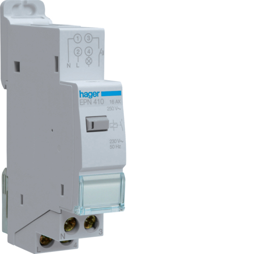 HAGER - PRZEKAŹNIK BISTABILNY ELEKTRONICZNY 230V 1Z/16A  - EPN410
