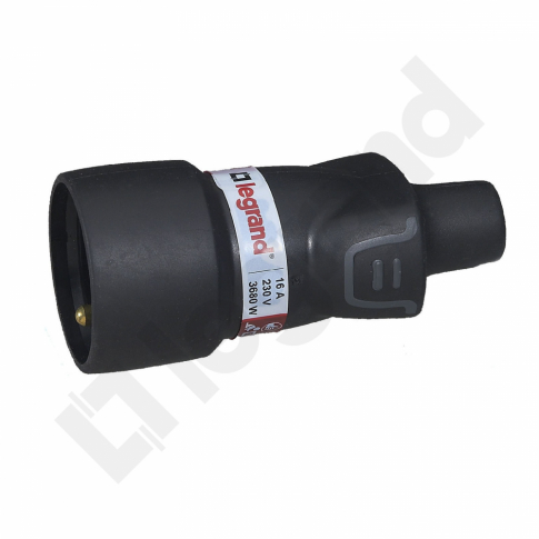 LEGRAND - GNIAZDO WTYCZKOWE GUMOWE PRZENOŚNE POJEDYNCZE Z UZIEMIENIEM 2P+Z 16A IP44 IK08 HELMO - 050115
