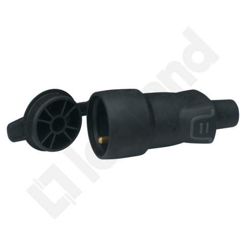 LEGRAND - GNIAZDO WTYCZKOWE GUMOWE PRZENOŚNE POJEDYNCZE Z UZIEMIENIEM 2P+Z ZATYCZKA 16A IP44 IK08 - 050117
