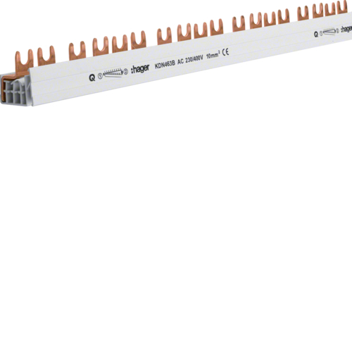 HAGER - SZYNA GRZEBIENIOWA WIDEŁKOWA 4-POLOWA 10QMM 56 MODUŁÓW - KDN463B