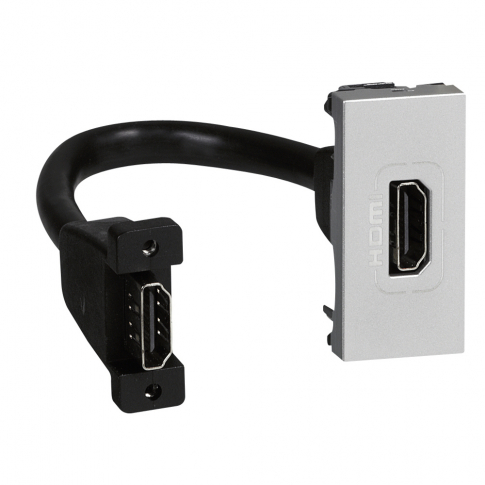 LEGRAND - GNIAZDO HDMI TYPU A Z PRZEWODEM ALUMINIUM MOSAIC - 079378