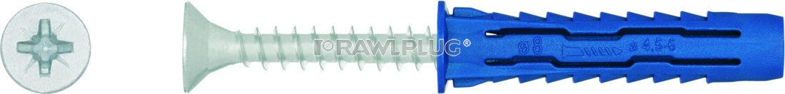 RAWLPLUG - KOŁEK UNIWERSALNY 4ALL fi8 Z WKRĘTEM 5.0x60 /50SZT/ - 4ALL-08+5060