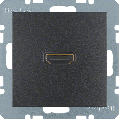 HAGER - GNIAZDO HDMI Z PRZYŁĄCZEM 90° ANTRACYT MAT B.KWADRAT/B.3/B.7 - 3315431606