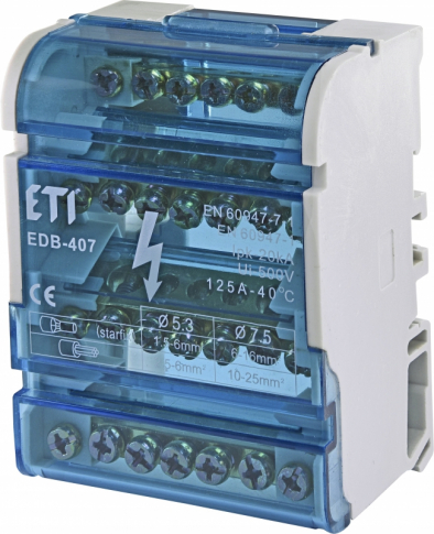 ETI - BLOK ROZDZIELCZY 125A (4X7 ZACISKÓW) EDB-407 - 001102303