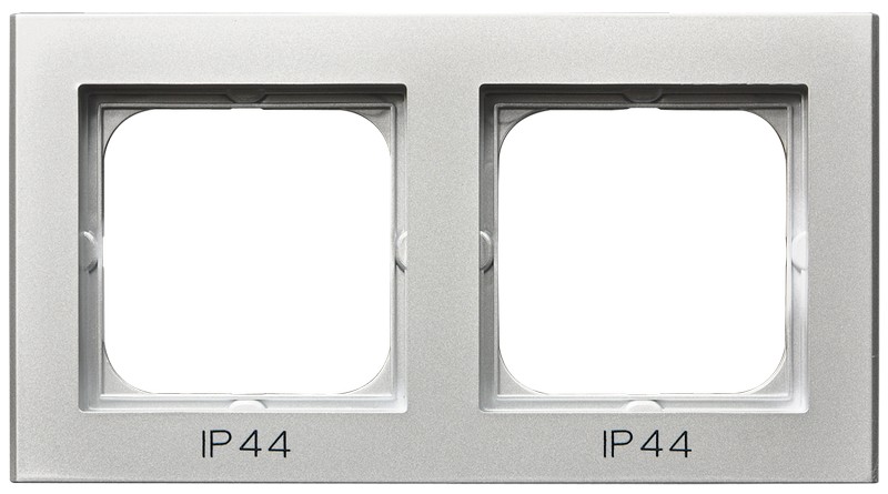 OSPEL - RAMKA PODWÓJNA DO ZESTAWÓW IP44 SREBRO MAT SONATA - RH-2R/38