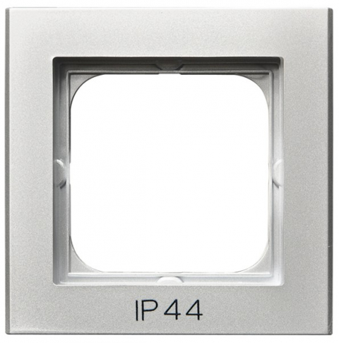 OSPEL - RAMKA POJEDYNCZA DO ŁĄCZNIKÓW IP44 SREBRO MAT SONATA - RH-1R/38