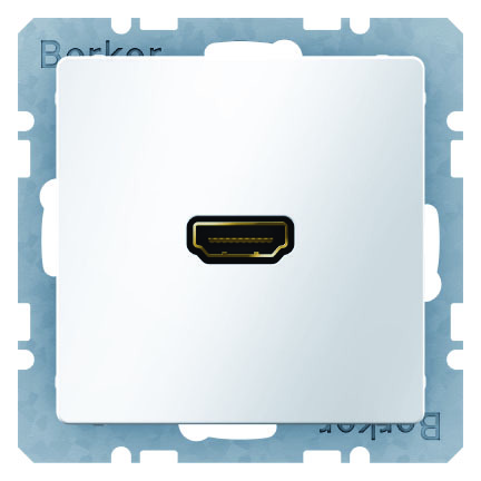 HAGER - GNIAZDO HDMI Z PRZYŁĄCZEM 90° BIAŁY AKSAMIT Q.1 - 3315436089