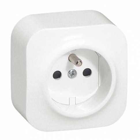 LEGRAND - GNIAZDO POJEDYNCZE Z UZIEMIENIEM 2P+Z Z PRZESŁONAMI ZACISKI ŚRUBOWE 16A 250V IP20 BIAŁY FORIX - 782417