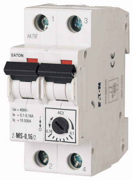 EATON - WYŁĄCZNIK SILNIKOWY ZAKRES 0.63-1A AC3 2 BIEGUNY WYZWALANIE TERMOMAG. Z-MS - 248393