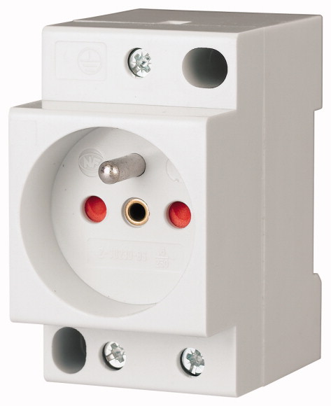 EATON - GNIAZDO POJEDYNCZE Z UZIEMIENIEM 2P+Z Z PRZESŁONAMI NA SZYNĘ 16A 250V IP20 TH35 Z-SD-230-BS - 266876