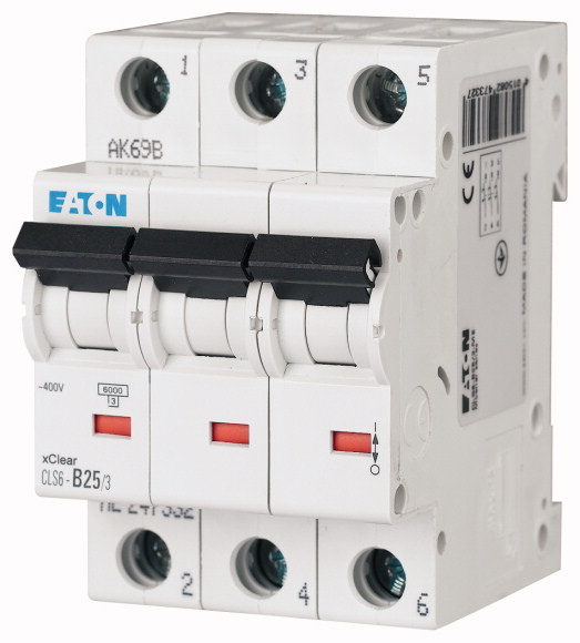 EATON - WYŁĄCZNIK NADPRĄDOWY B 10A 3 POLOWY CLS6 - 270406