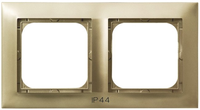 OSPEL - RAMKA PODWÓJNA DO ŁĄCZNIKÓW IP44 ZŁOTY METALIK IMPRESJA - RH-2Y/28