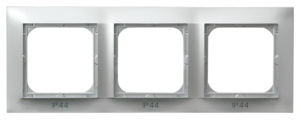OSPEL - RAMKA POTRÓJNA DO ŁĄCZNIKÓW IP44 SREBRNY IMPRESJA - RH-3Y/18