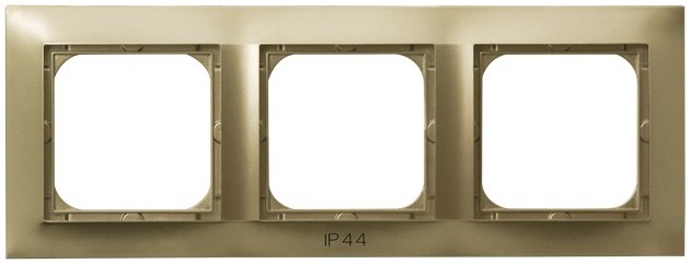 OSPEL - RAMKA POTRÓJNA DO ŁĄCZNIKÓW IP44 ZŁOTY METALIK IMPRESJA - RH-3Y/28