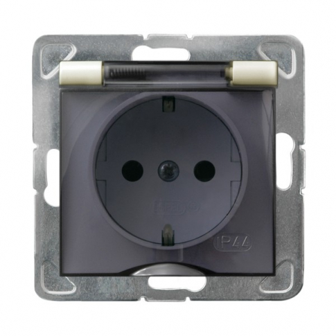 OSPEL - GNIAZDOPOJDYNCZE Z UZIEMIENIEM SCHUKO IP-44 ECRU IMPRESJA - GPH-1YS/m/27/d
