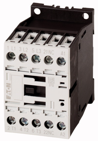 EATON - STYCZNIK MOCY 12A AC3 3 BIEGUNY NO STYK POMOCNICZY NC STEROWANIE 24V DC DILM12-01 - 276880