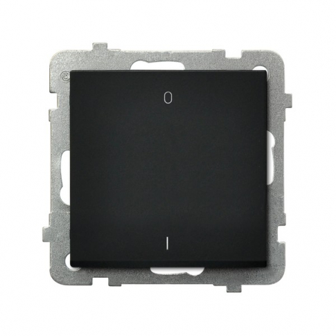 OSPEL - ŁĄCZNIK DWUBIEGUNOWY ZACISKI AUTOMATYCZNE 16AX 250V IP20 CZARNY METALIK SONATA - ŁP-11R/m/33