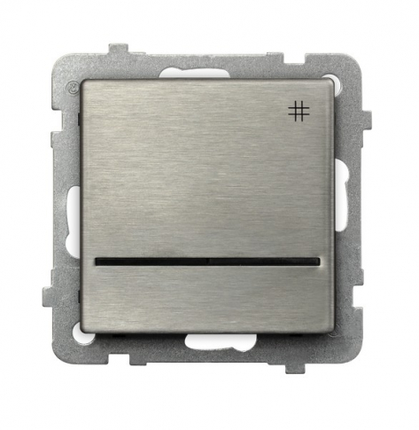 OSPEL - ŁĄCZNIK KRZYŻOWY Z PODŚWIETLENIEM ZACISKI AUTOMATYCZNE 16AX 250V IP20 STAL INOX SONATA - ŁP-4RMS/m/37
