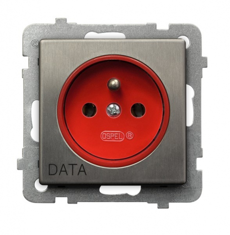 OSPEL - GNIAZDO POJEDYNCZE Z UZIEMIENIEM DATA STAL INOX SONATA - GP-1RMZD/m/37