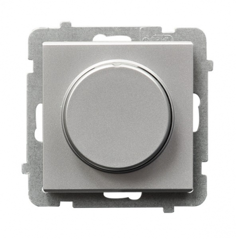 OSPEL - ŚCIEMNIACZ PRZYCISKOWO - OBROTOWY 40-400W SREBRNY MAT SONATA - ŁP-8R/m/38