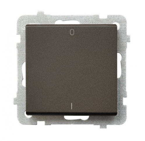 OSPEL - ŁĄCZNIK DWUBIEGUNOWY ZACISKI AUTOMATYCZNE 16AX 250V IP20 CZEKOLADOWY METAL SONATA - ŁP-11R/m/40