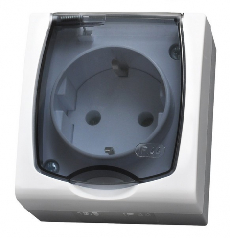 OSPEL - GNIAZDO POJEDYNCZE Z UZIEMIENIEM SCHUKO MADERA - GNH-1NS/00/d