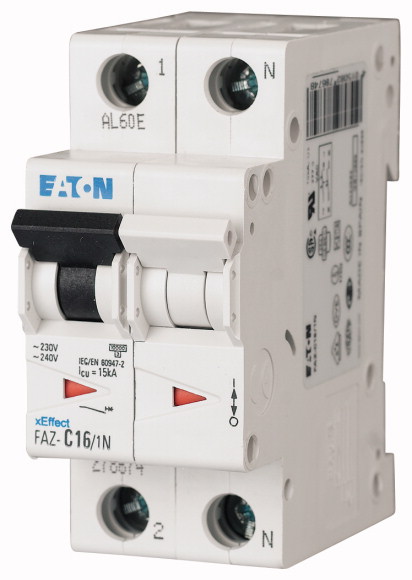 EATON - WYŁACZNIK NADPRĄDOWY SERII 15KA 1-POLOWY Z TOREM NEUTRALNYM FAZ-B16/1N - 278648