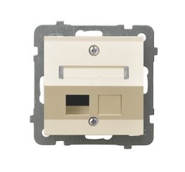 OSPEL - GNIAZDO KOMPUTEROWE POJEDYNCZE SKOŚNEBEZ MODUŁU ECRU AS - GPK-1GS/p/27