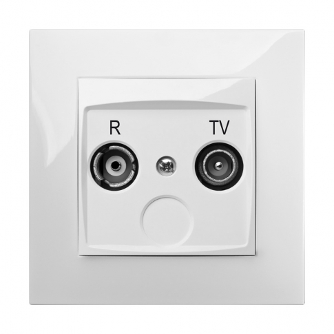 ELEKTRO-PLAST NASIELSK - GNIAZDO ANTENOWE RTV KOŃCOWE MODUŁ BIAŁE CARLA - 1752-10