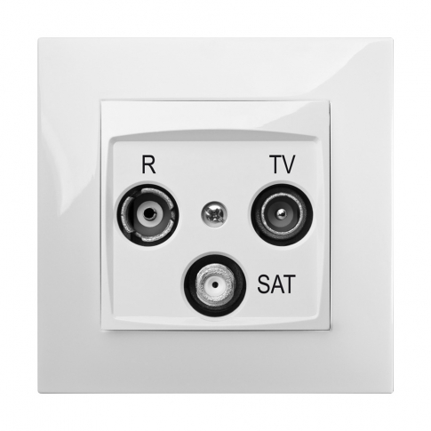 ELEKTRO-PLAST NASIELSK - GNIAZDO ANTENOWE RTV-SAT KOŃCOWE MODUŁ BIAŁE CARLA - 1753-10