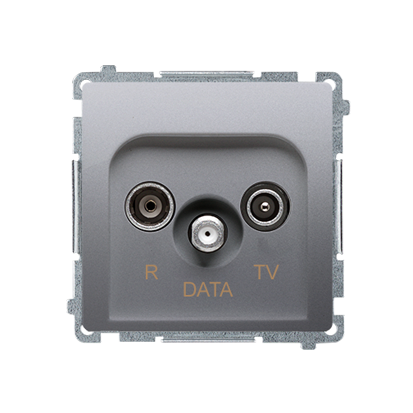 KONTAKT SIMON - Gniazdo antenowe R-TV-DATA (moduł). 1x wejście: 5–862 MHz; stal inox - BMAD.01/21