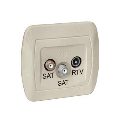 KONTAKT SIMON - Gniazdo antenowe SAT-SAT-RTV końcowe; beż - AZAR+SAT3.1-P2/12