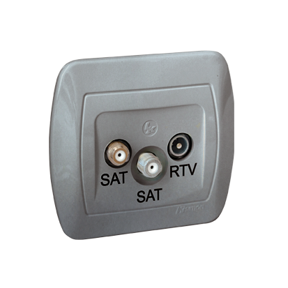 KONTAKT SIMON - Gniazdo antenowe SAT-SAT-RTV końcowe; aluminiowy - AZAR+SAT3.1-P2/26