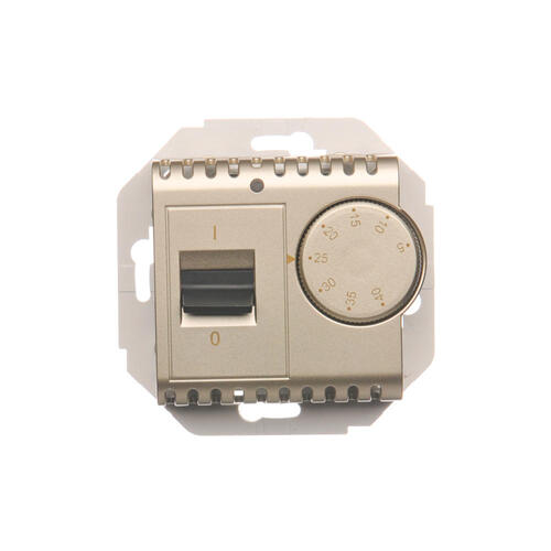 KONTAKT SIMON - Regulator temperatury z czujnikiem wewnętrznym (moduł) 16(2) A, 230V~. Montaż na wkręty; złoty mat - DRT10W.02/44