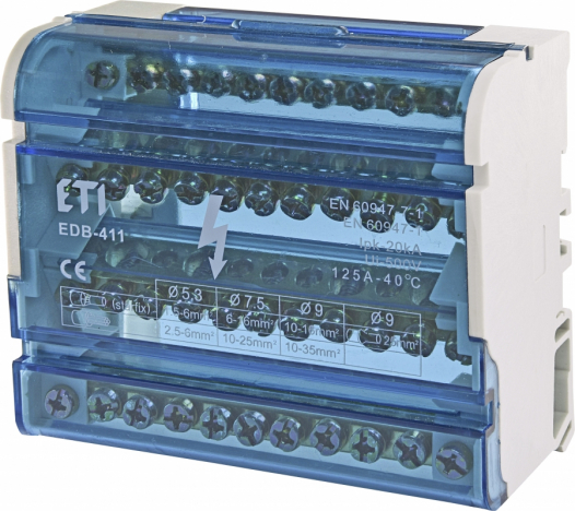 ETI - BLOK ROZDZIELCZY 125A (4X11 ZACISKÓW) EDB-411 - 001102304