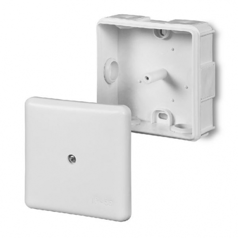 ELEKTRO-PLAST NASIELSK - PUSZKA NATYNK 87x87x39MM ODGAŁĘŹNA 5X2,5 Z OSŁABIENIAMI BEZ WKŁADU IP55 BIAŁY EP-LUX - 0226-00