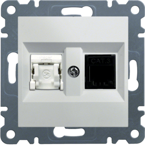 HAGER - GNIAZDO KOMPUTEROWE RJ11/12 + RJ45 BIAŁY LUMINA - WL2210