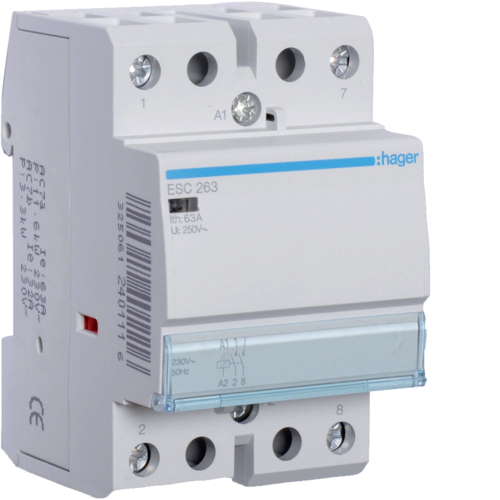 HAGER - STYCZNIK 2NO 63A 230V AC. - ESC263